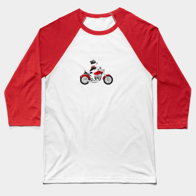 Biker Dog Baseball T-Shirt by angelwhispers